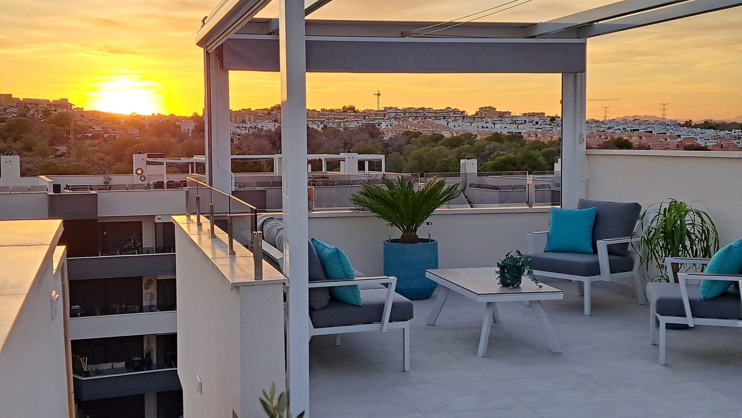 solarium/dakterras bij ondergaande zon